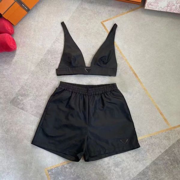 Donne pantaloni da due pezzi Set Designer Track Shote Fashipn Tops Safety Cuckle Undwear Shorts Elason Shorts Shorts Shents Set di nylon Luxury