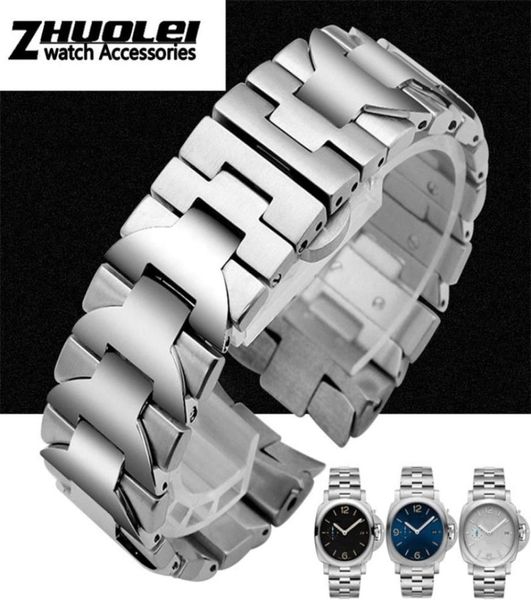 Pulseira de aço inoxidável 316L para pulseira PAM 24mm de alta qualidade prata Curved End Watch Band 2207064524761