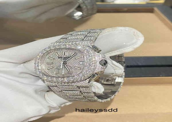 Cashjin Icedout Watch Hip Hop Custom Men Ice Out VVS Diamond Moissnite Luxury Brand Skeleton Watch A72E2709750