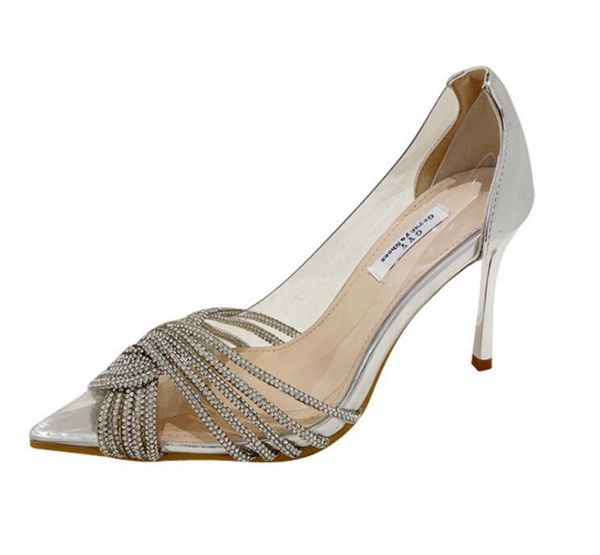 BOMBAS SLAPOS DE CRISTAL CASAMENTO CLOURS SAPATOS MULHERES, AUTON DRESSO PRINCIPAL DE NEDIMENTO NOTIVA NÃO CANHOSA PEDOS CRISTAL SLAPESSO, VERSÃO COREANA NICHE FRANCES