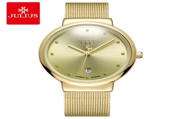 JULIUS JA426 MEN039S Silver Gold Oro marrone nero in acciaio inossidabile in acciaio inossidabile Diamante Diamante Watch Waterproof Casual Waterproof24471408