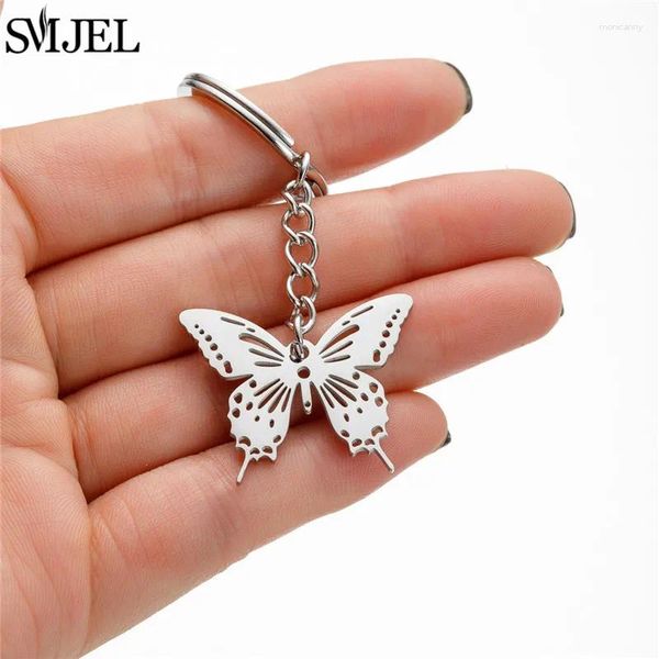 Chaves Boho Butterfly Keychain Design de verão Animal Corrente de grãos de grãos de bolsa de grãos de bolsa de grãos de bolsa de anel de grão de backpack Diy DIY