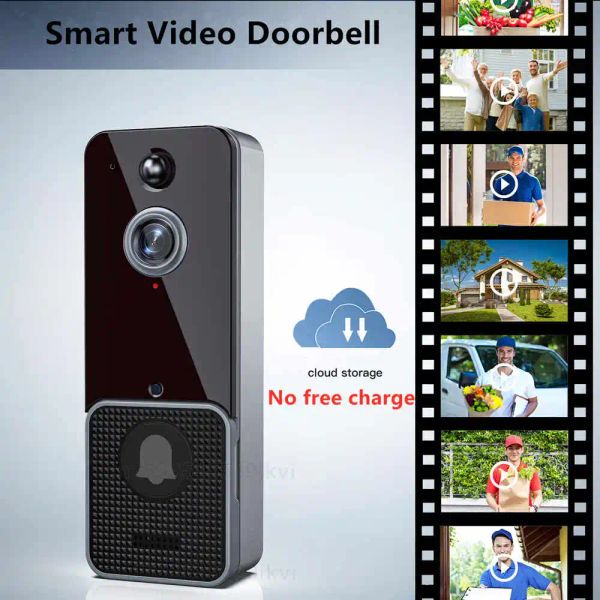 Дверные звонки T6 Smart Wireless Video Doorled Digity Visual Intercom Wi -Fi Дверь Колокол водонепроницаемый электронный швейцар камера домашней безопасности