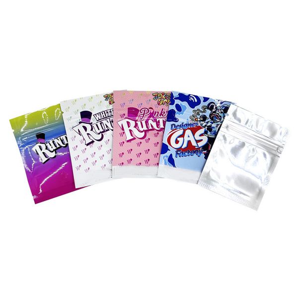 Witzs Up Pink White Runty Gas 1G bedruckte Form wiederverwendbarer Mylar -Taschen Plastik Runtz Packung Baggies zum Rauchen trockener Kräuterblumen -Aufbewahrung Reißverpackung Verpackungstasche Neu