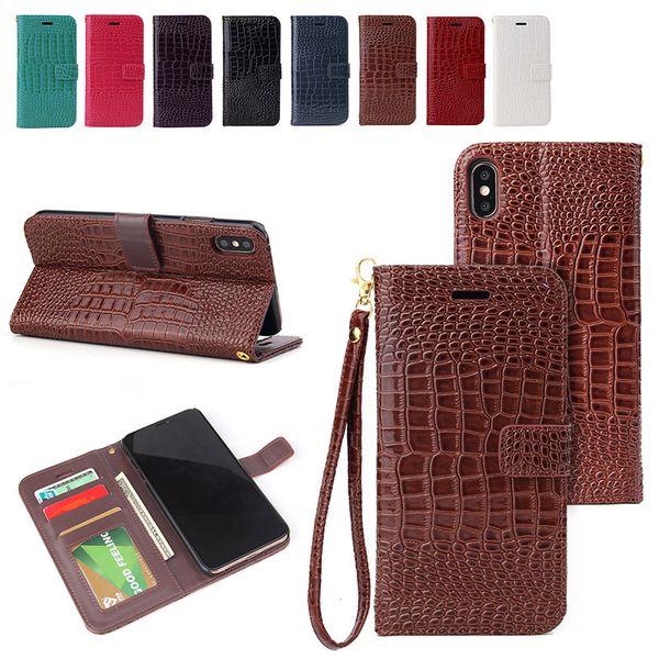 Tasarımcı moda clamshell telefon deri arka cüzdan kılıfı iPhone 15 Pro Max 14 13 12 12 11pro Max Yeni Timsah Flep Case
