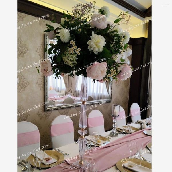 Decoração de festa 10pcs (40 cm a 100 cm de altura) corredor acrílico Stands Casamentos/pilares Cristal de flores para casamentos