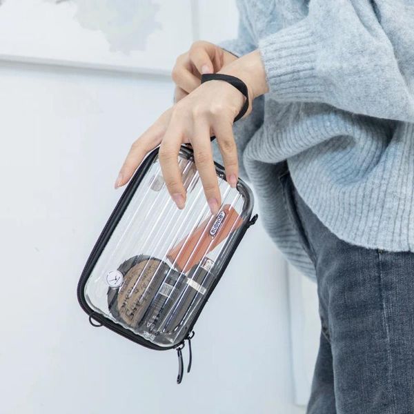 Сумки для хранения Ladys Mini Travel Portable Transparent Bearm Bag Sagne Warphone Data Data Cabel Coin Organizer Организатор косметические туалетные принадлежности