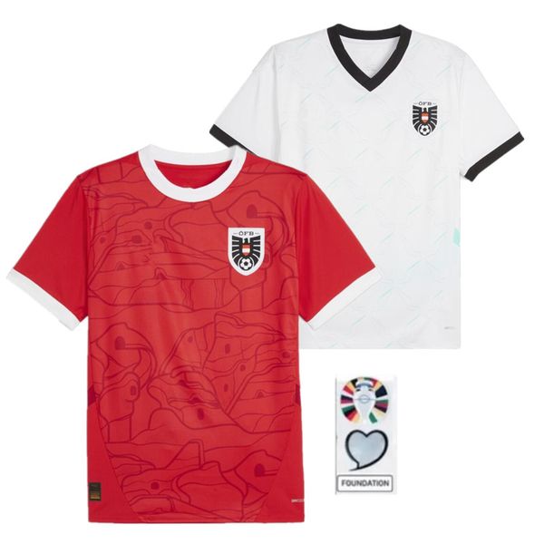 2024 European Cup Football Jersey Österreich Nationalmannschaft 24 25 Home Red Away White Football Trikot Custom Trikot