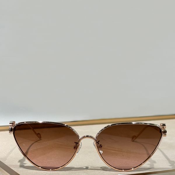 Óculos de sol de olho gato de ouro rosa metal/fumaça marrom casual feminino mulheres sunnies sunnies sonnenbrille tons de moda uv400 óculos