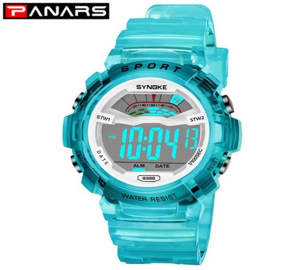 Panars Kids Watch Boys Student Girls Водонепроницаемые спортивные светодиоды цифровые наручные часы красочные модные спортивные часы для детей6089410