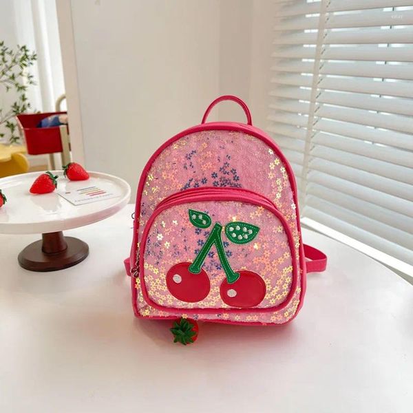 Bolsas de escola bolsa de ombro infantil 2024 Moda de lantejoulas de lantejoulas pequenas mochilas fofas