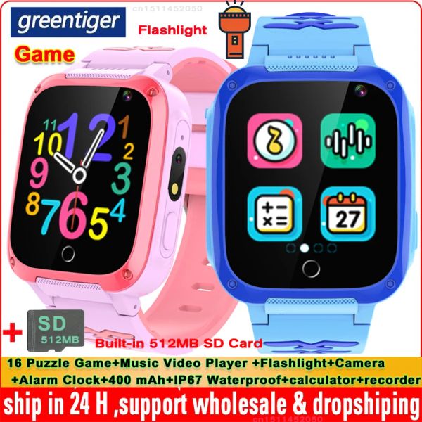 RELISÕES ORIGINAL X7 KIDS Smartwatch 16 Puzzle Game 400 mAh FLASHLUFL VÍDEO DE VÍDEO DE MUSTICA CAMINH