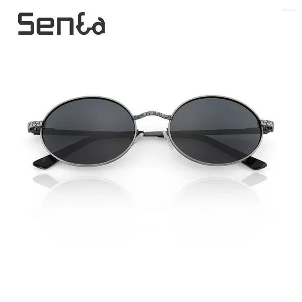 Sonnenbrille Retro kleine ovale polarisierte Sonnenbrille Männer Klassische Fahrmetallmuster -Rahmendesigner Sunnis