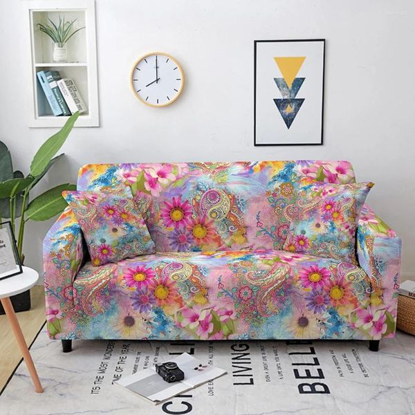 Tampas de cadeira Sofá elástico impresso floral para sala de estar L Cover de forma de canto de canto de canto de canto de canto 1/2/3/4 Seaters