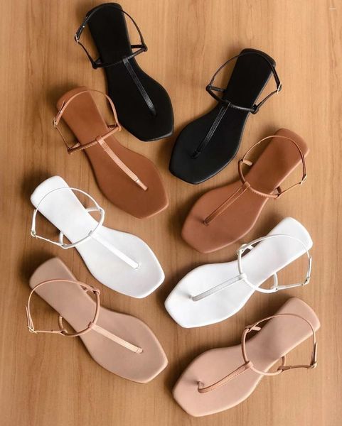 Hausschuhe lässig flach Frauen Strand Sandalen Flip Flops Sommer T-Strap Weiche Frauen Knöchelriemen Meer Feiertag für Mädchen