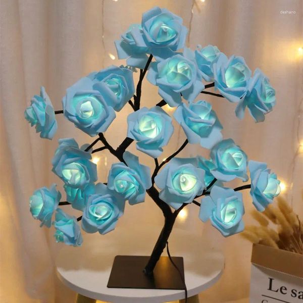 Flores decorativas Led Rose Flower Table Lamp