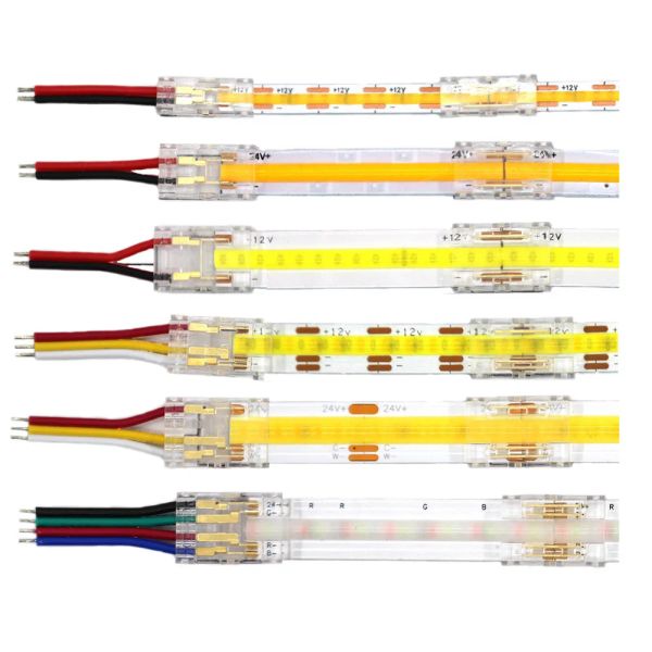 Mäuse COB Mini LED LED Light Strip Drahtanschlüsse 2 3 4 Stiftanschluss Lötlich FCOB RGB CCT 5 8 10 mm LED -Streifen zum Streifendrahtanschluss