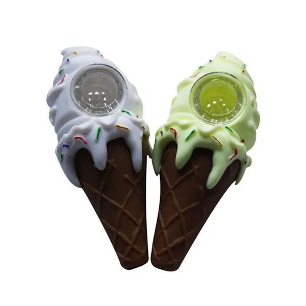 Pipi di silicone del gelato colorato con tubi per bomg d'acqua tubo fumatori tuba