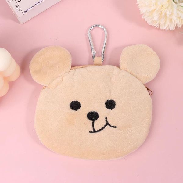 Bolsas de armazenamento 1pc desenho animado portátil fofo de urso de pelúcia bolsa de fone de fone de ouvido tridimensional Decoração de mochila pingente da carteira tridimensional