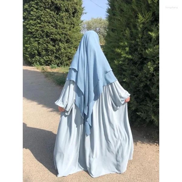 Roupas étnicas longas khimar ramdan eid muçulmano hijab carcarf de parto de uma peça Khimars jubha islâmico hijabs Musulman Oração de vestuário