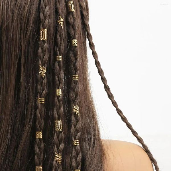 Clipes de cabelo 40pcs/conjunto de anéis mistos conjunto dreadlocks miçangas tranças bloqueios de tranças de trança de decoração/acessórios