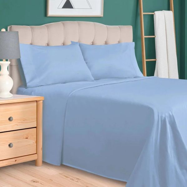 Yatak tabakası seti premium% 100 pamuklu yatak tabakası seti tam set açık mavi ev yatak tabakası seti 240401
