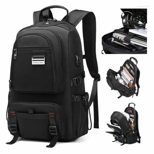 Backpack suutoop masculino de 15,6 polegadas laptop USB Caderno de caderno de negócios à prova d'água para mulheres para mulheres