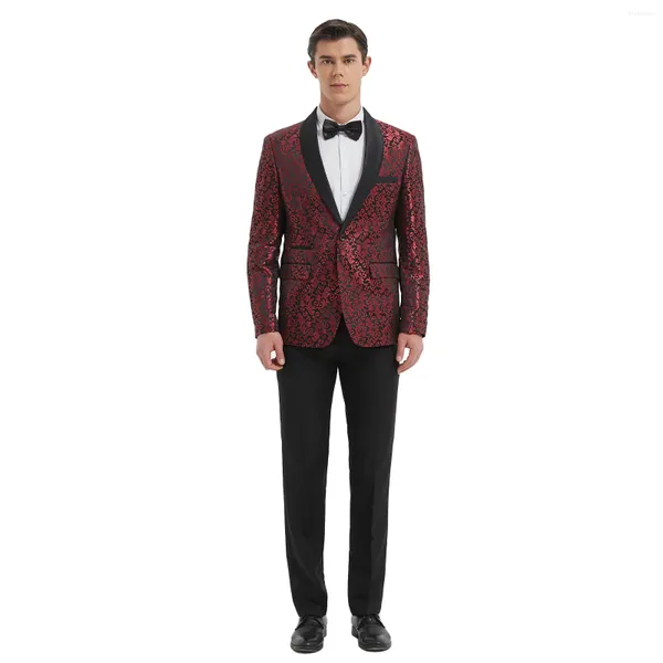 Ternos masculinos estilo coreano Slim Fit Fit Formal Terno Formal Summer Wedding elegante