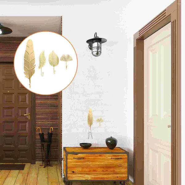 Haken 4 Haken Metall Wand Vintage Home Decor Dekorieren Sie Goldeisen für hängende Mäntel Hut Aufbewahrung
