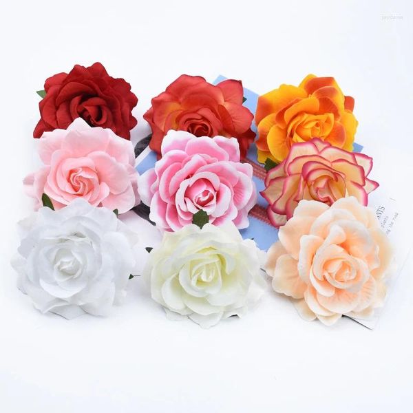 Flores decorativas 5/10pcs scrapbooking de seda na parede de casamento acessórios de noiva Curtance Decoração de casa de natal DIY Presentes artificiais