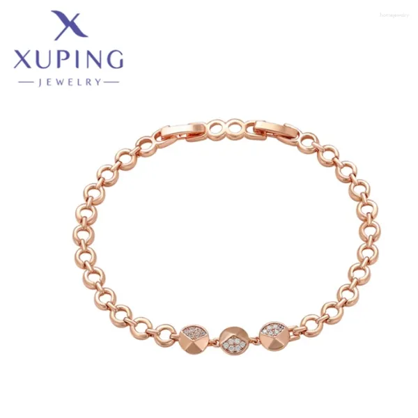 Pulseiras de link xupando jóias da moda requintada elegante formato circular feminina cor de ouro rosa de aniversário presentes de Natal x000832560