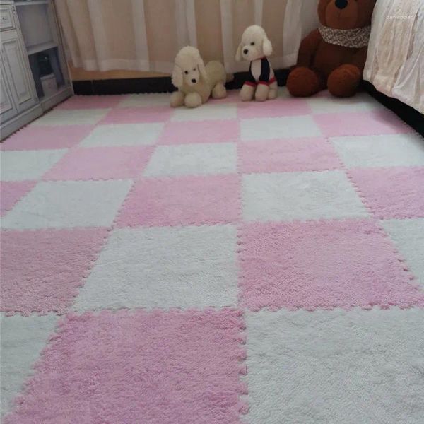 Teppiche Weiche Teppichmatte für Schlafzimmer kriechen warmer Schaum Kinder Baby Spielboden Patchwork verdickte Wildleder