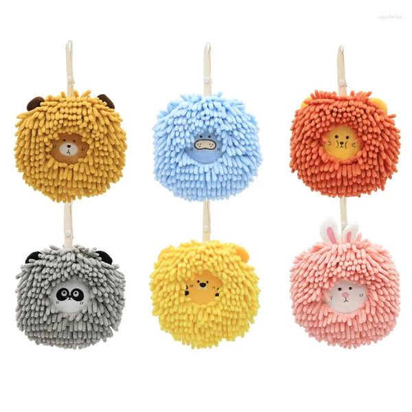 Handtuch süßer Cartoon Chenille Handtücher Küche Badezimmer Ball mit hängenden Schlaufen schnell trocken weich absorbierend