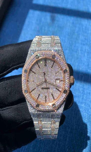 Rose Gold Mixed Sier Diamond Roman Numbers