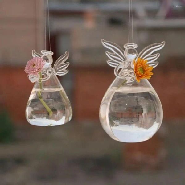 Vasi Creative Creative Transparent Angel Vase Borosilicate Glass Fiore Pianta di fiori sospesa Decorazione per matrimoni idroponici