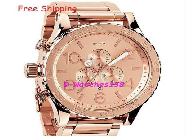 NX Men039S A083897 Quartz guarda il cronografo 5130 Chrono All Rose Gold Dial Band A0838978978776