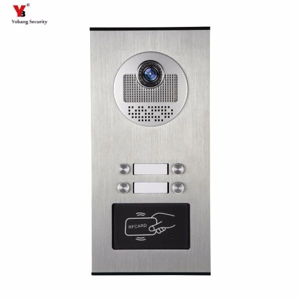 Intercomo Yobang Security 4 Unidades Apartamento Vídeo Intercom Porta de vídeo Phone Phone Do Outbell Camera IR com Visão Noturna Can Card Card