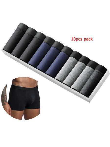 10pcs Pack Boxer Shorts Männer Unterwäsche Baumwolle atmungsaktive Höschen Männliche Unterhosen für Männer sexy Homme Boxershorts Box Gay Slips 240328