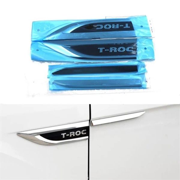 Adesivi 4pcs lotto per VW Troc Troc 2018 2019 Chrome Side Fender Wing Wing Emblem BASSO