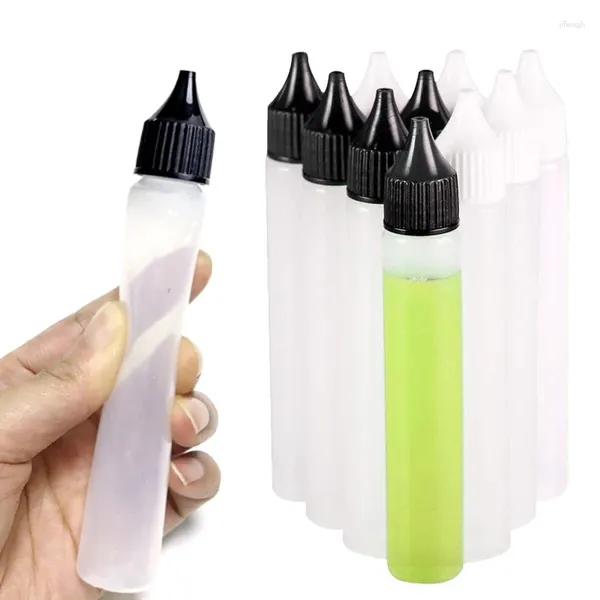 Garrafas de armazenamento 10pcs 30 ml garrafa de conta -gotas de plástico com líquido Ecig em forma de caneta esbelta longa e esbelta