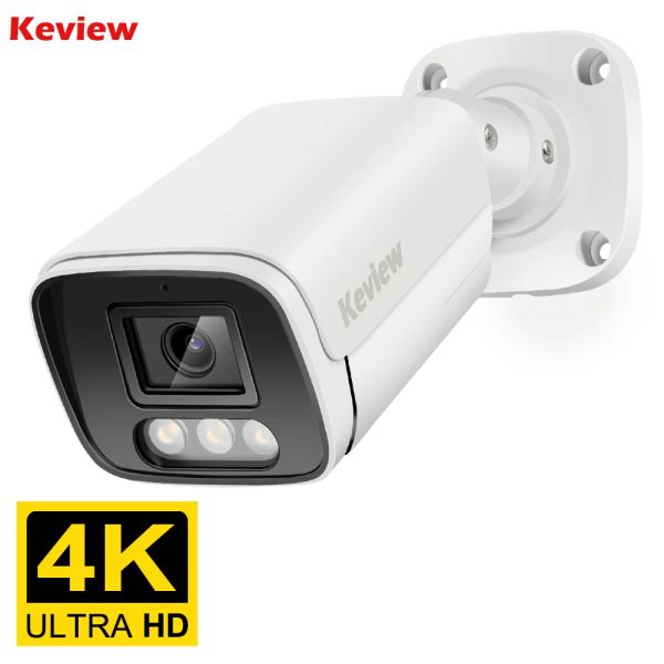 Câmeras 8mp 4k Poe IP Camera Audio Outdoor H.265 Onvif Metal Bullet CCTV Home 4MP Color Night Vision Security Camera