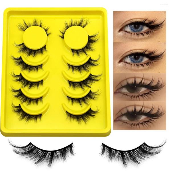 Ciglia false Groinneya Cat Eye Lashes Funta Fine alata alata allungata Croce Wispy Full Strip Extension