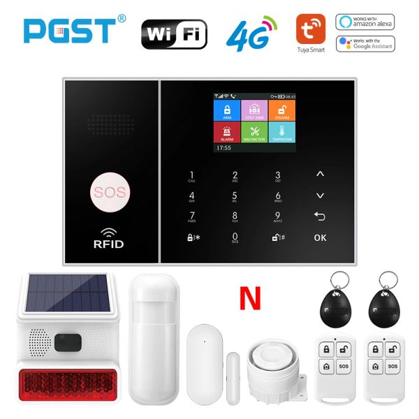 Roupas PGST 3G 4G sem fio Alarm Tuya Smart Life Life Kits de alarme Wi -Fi Sistema de alarme de segurança Suporte