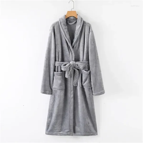 Roupas em casa Vestido de lã de banheira quente Plus Velvet Robe de inverno Casal noite Autumn Sleepwear