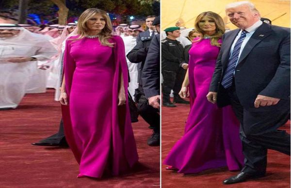 Melania Trump, abito da sera stesso sera saudita Arabia Elegante rispettosa039 abiti tour abiti da pavimento lungo abito formale con lungo avvolgimento1377698
