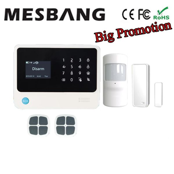 KITS GSM Alarm System WiFi Alarm System Sistema de segurança doméstica Sistema sem fio com inglês, francês, russo, espanhol, holandês e aplicativo