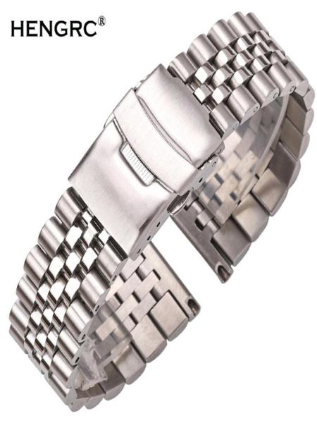 Braccialette in acciaio inossidabile cinghia bracciale 20mm 22mm 24mm da donna uomo Silver Solid Watch Cinp Accessori T1906207084642