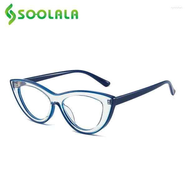 Солнцезащитные очки Soolala Cat Eye Anti Blue Light Lagination Gluse Gunse Women Ladies Transparent Computer Rame Presbyopic Grade Eyeglass