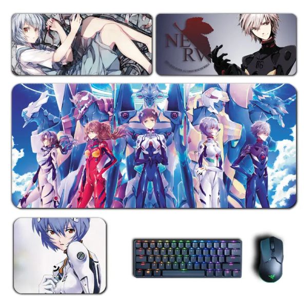 Drucker Anime Eva Große Mauspads Ayanami Rei Nagisa KaWoru Mousepads Computer Laptop Gamer Pad Manga PC Gaming Accessoires Schreibtischmatten