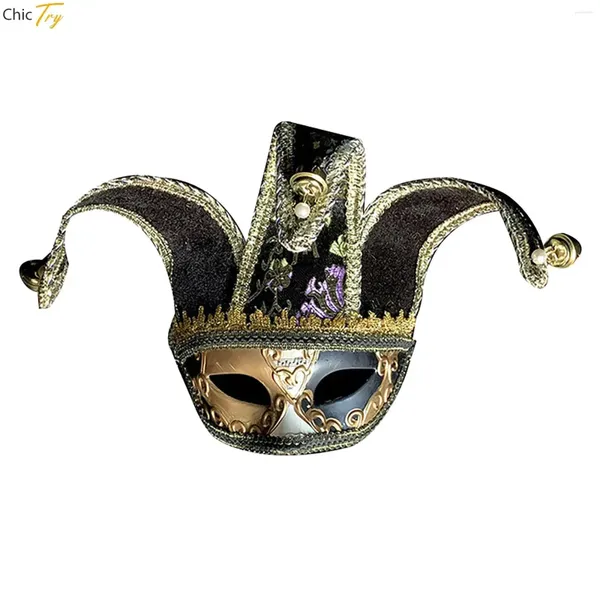 Partyversorgungen halbgesicht venezianischer Maske Clown Exquisit Jester für Karneval Halloween Carnival Kostüm Ball Masquerade